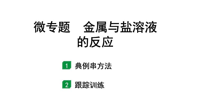 2024江苏中考化学二轮中考考点研究 微专题 金属与盐溶液的反应（课件）第1页