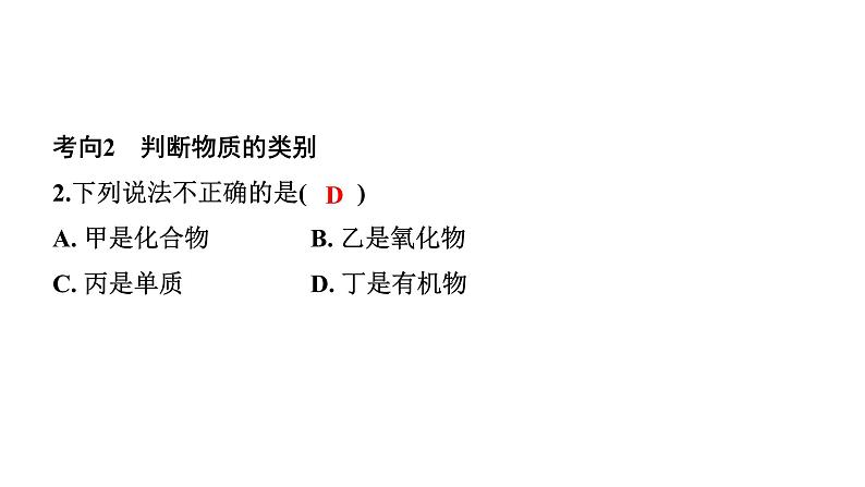 2024江苏中考化学二轮中考考点研究 微专题 微观反应示意图 （课件）第4页