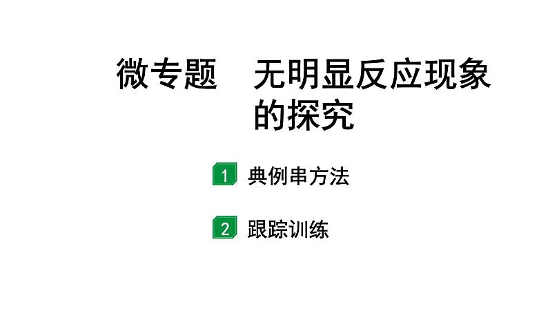 2024江苏中考化学二轮中考考点研究 微专题 无明显反应现象的探究 （课件）01