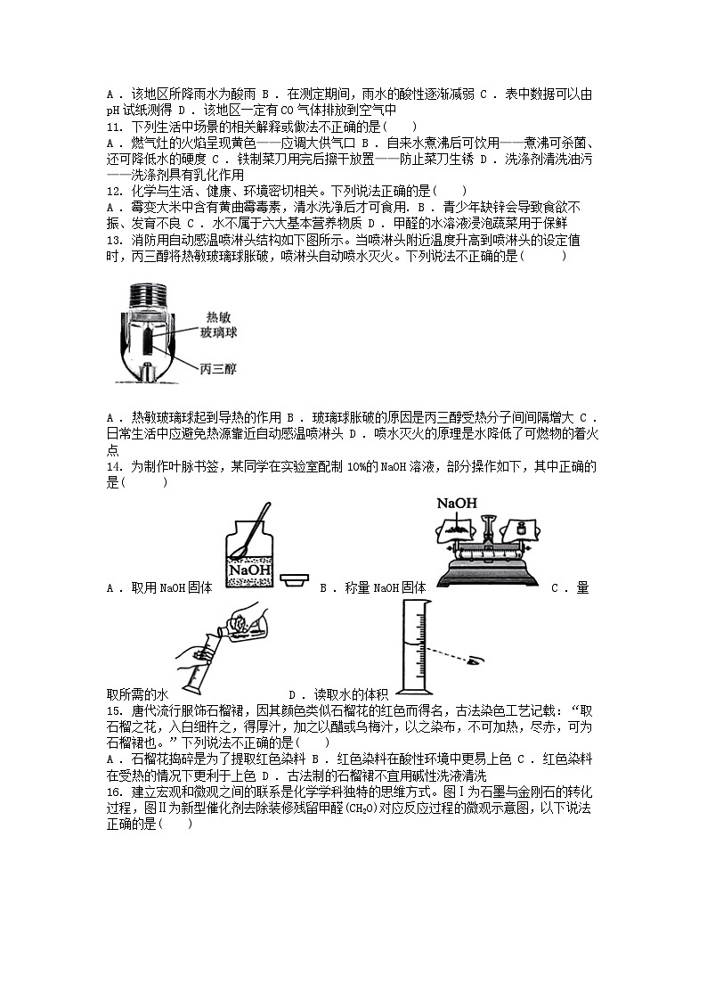 [化学][二模]云南省昆明市西山区2024年中考二模化学试题02