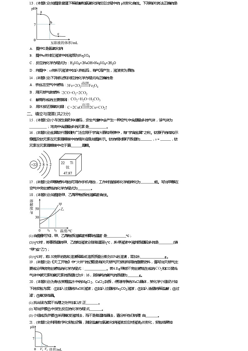 2024年河南省开封市水稻中学中考一模化学试题第2页