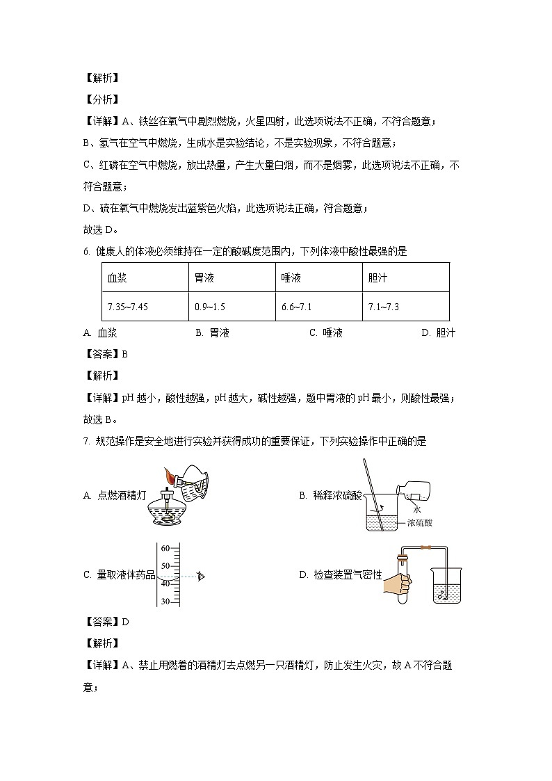 [化学][三模]天津市河东区2024年中考考试试题(解析版)03