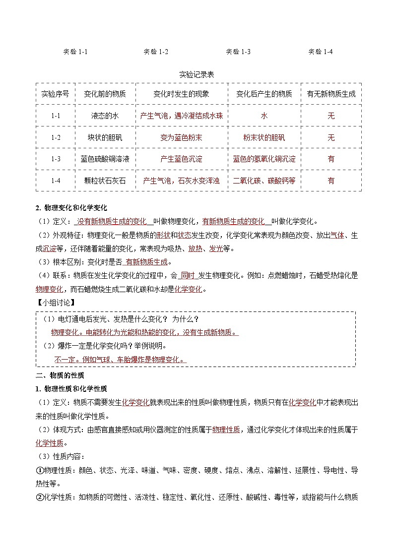 第01讲 物质的性质和变化（解析版）第2页