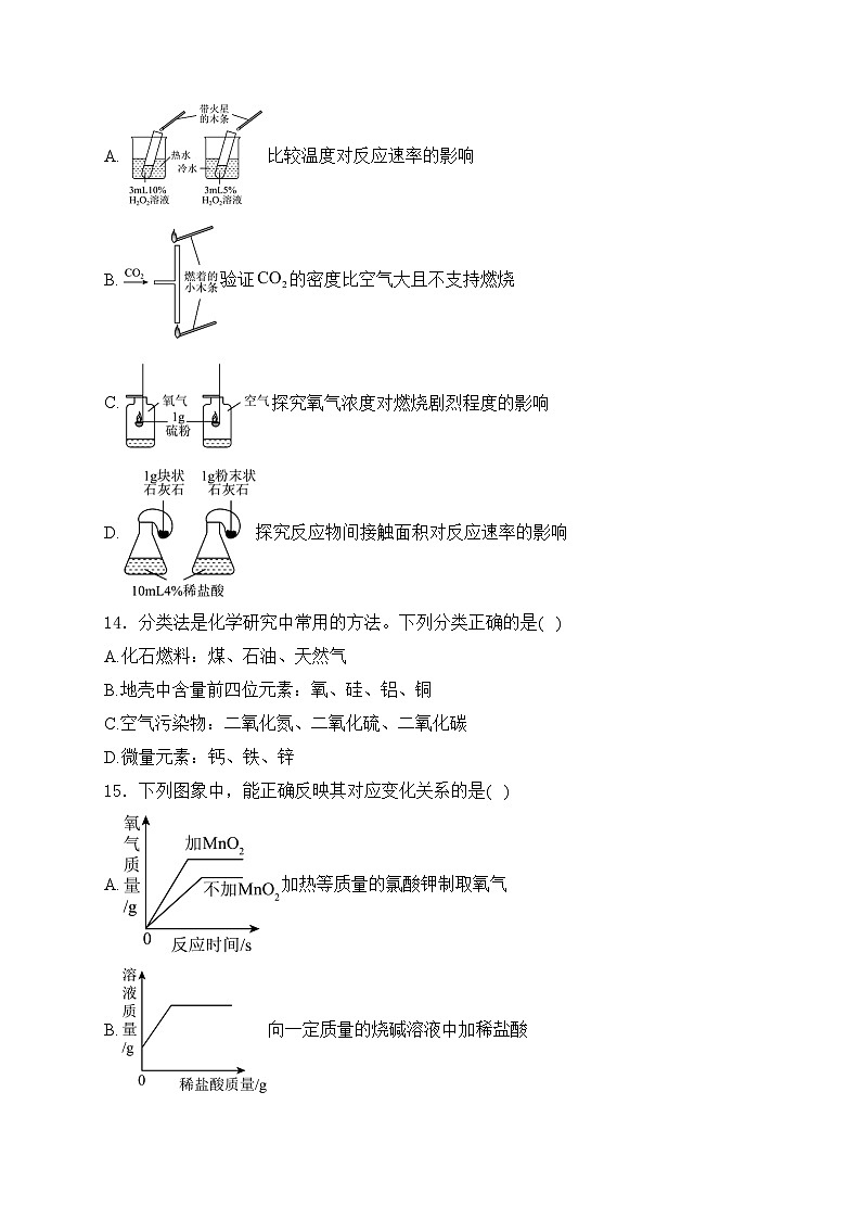 广东省清远市2024年中考一模化学试卷(含答案)03