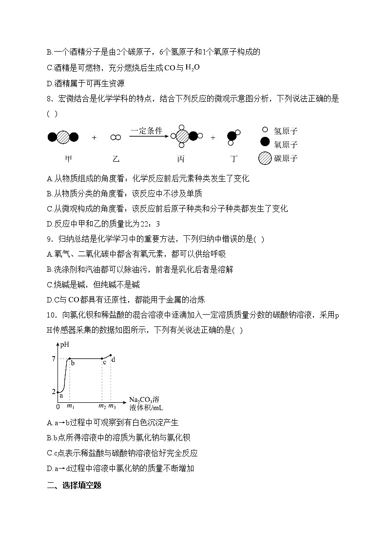 江西省九江市都昌县2024届九年级下学期期中阶段性学情评估化学试卷(含答案)02
