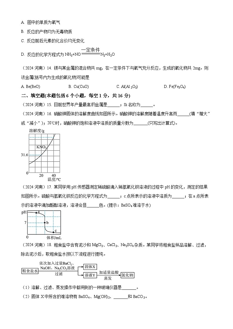 2024年河南省中考化学真题03