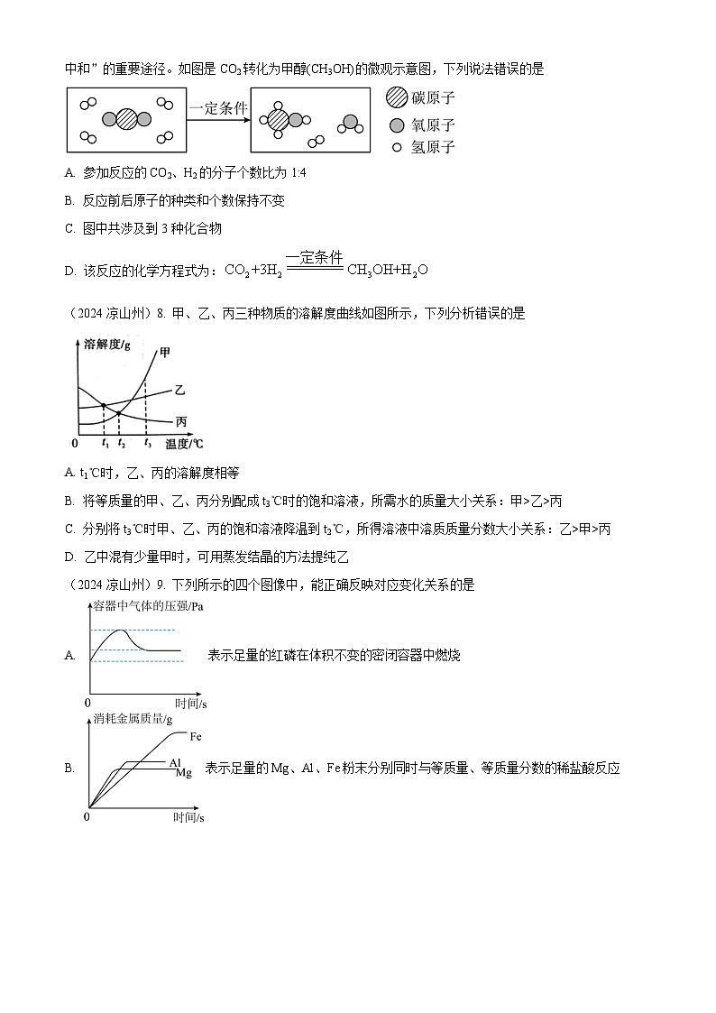 2024年四川省凉山州中考化学真题（原卷版）第3页