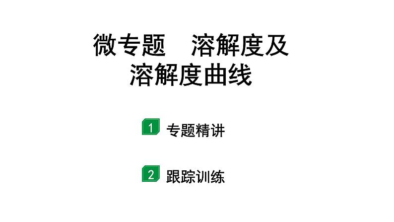 2024宁夏中考化学二轮重点专题突破 微专题 溶解度及溶解度曲线（课件）第1页