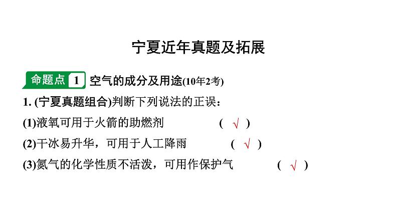 2024宁夏中考化学二轮重点专题突破 主题2　空气　氧气（课件）第2页