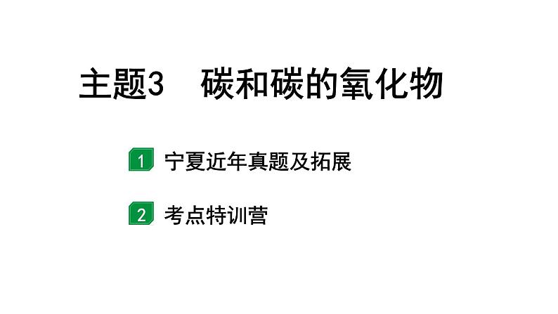 2024宁夏中考化学二轮重点专题突破 主题3 碳和碳的氧化物（课件）第1页