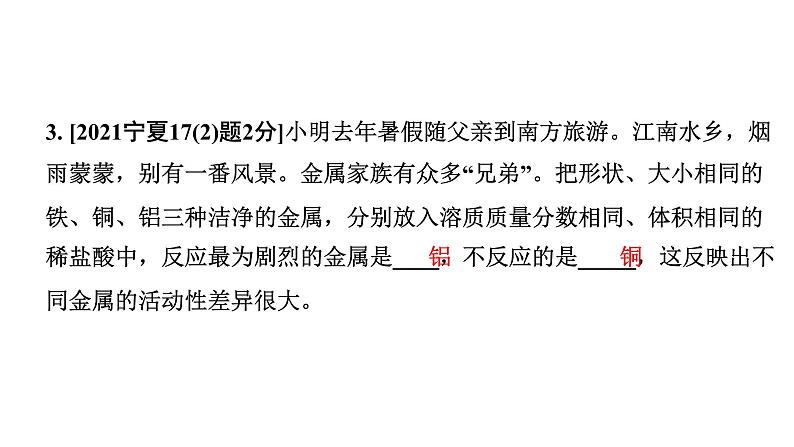 2024宁夏中考化学二轮重点专题突破 主题7  金属的化学性质（课件）第4页