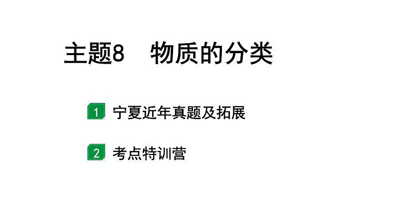 2024宁夏中考化学二轮重点专题突破 主题8 物质的分类（课件）第1页