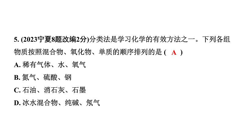 2024宁夏中考化学二轮重点专题突破 主题8 物质的分类（课件）第6页