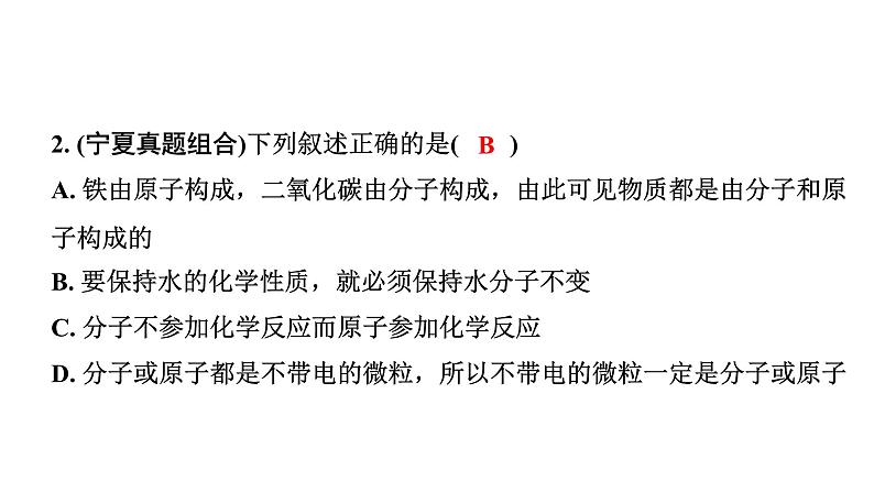 2024宁夏中考化学二轮重点专题突破 主题9 微粒构成物质 认识化学元素（课件）第3页