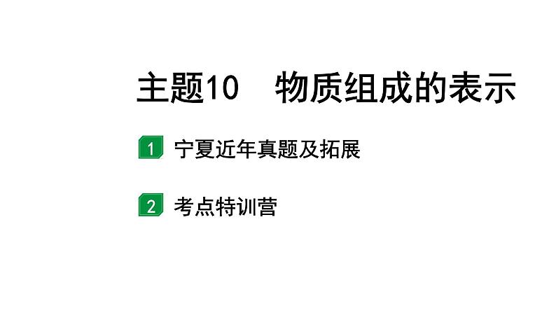 2024宁夏中考化学二轮重点专题突破 主题10 物质组成的表示（课件）第1页