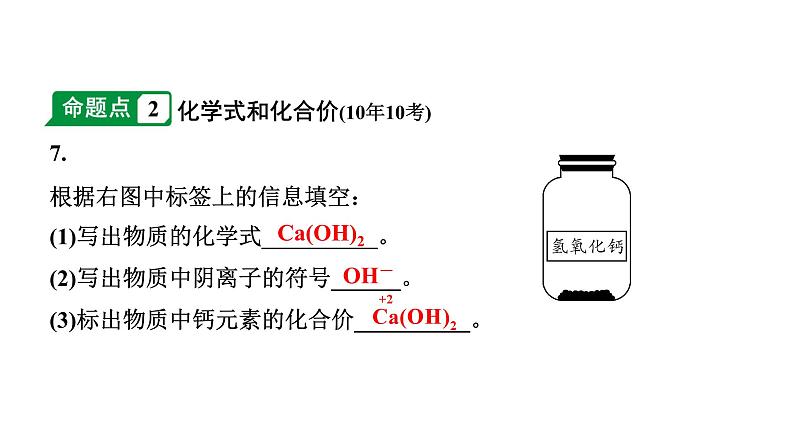 2024宁夏中考化学二轮重点专题突破 主题10 物质组成的表示（课件）第8页