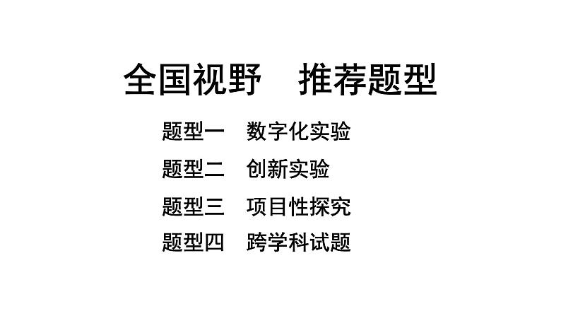 2024山东中考化学二轮专题安突破 全国视野　推荐题型（课件）第1页