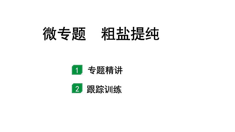 2024山东中考化学二轮专题复习 微专题 粗盐提纯（课件）01