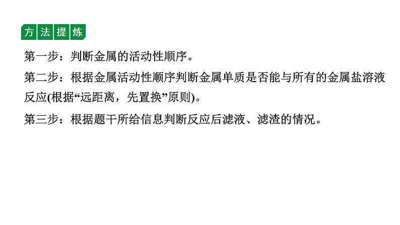 2024山东中考化学二轮专题复习 微专题 金属与盐溶液反应后滤液、滤渣成分的判断（课件）第8页