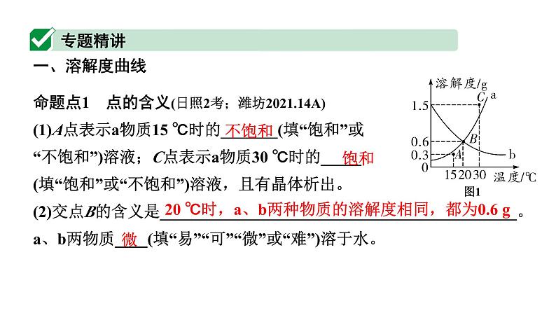 2024山东中考化学二轮专题复习 微专题 溶解度曲线及其应用（课件）02