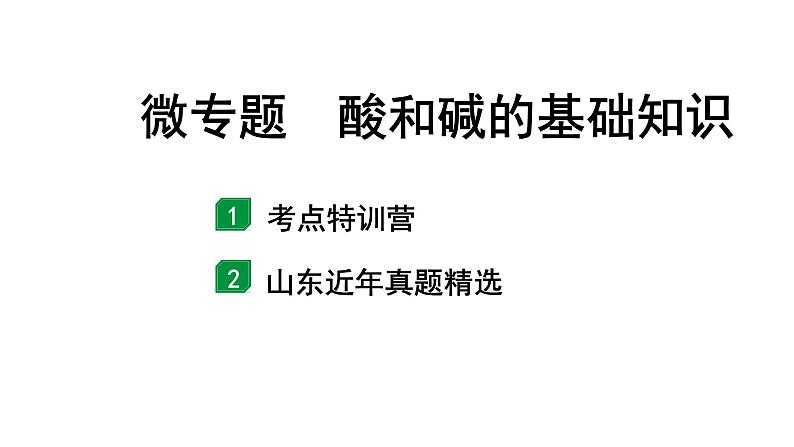 2024山东中考化学二轮专题复习 微专题 酸和碱的基础知识（课件）01