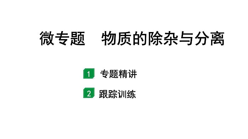 2024山东中考化学二轮专题复习 微专题 物质的除杂与分离（课件）第1页