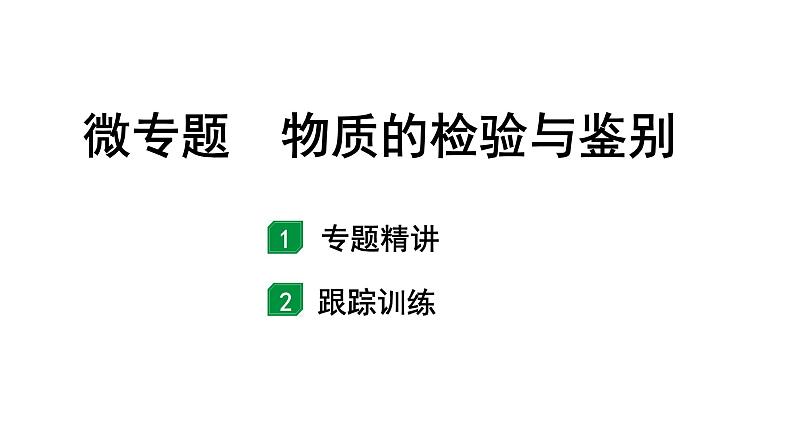 2024山东中考化学二轮专题复习 微专题 物质的检验与鉴别（课件）第1页