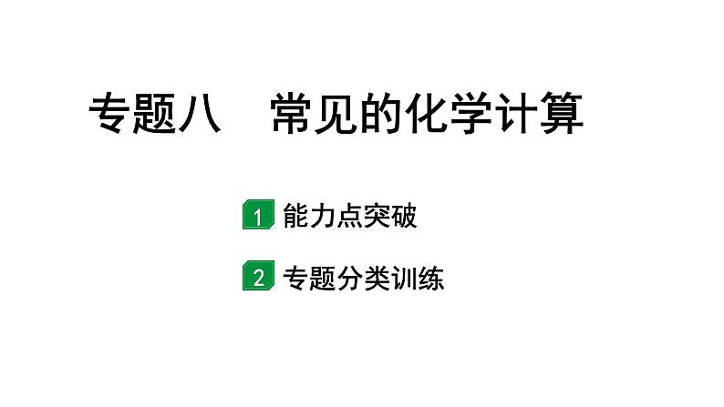 2024山东中考化学二轮专题复习 专题八 常见的化学计算（课件）01