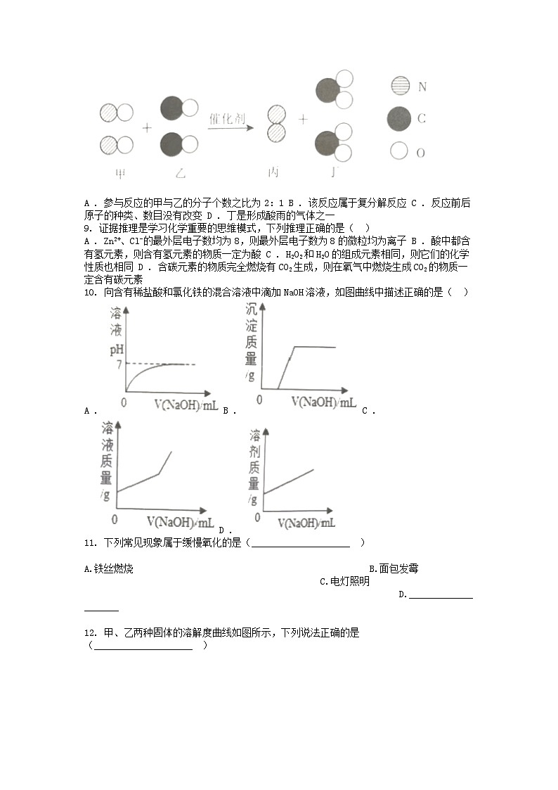 [化学][一模]江西省赣州市信丰县2024年中考化学一模试卷02