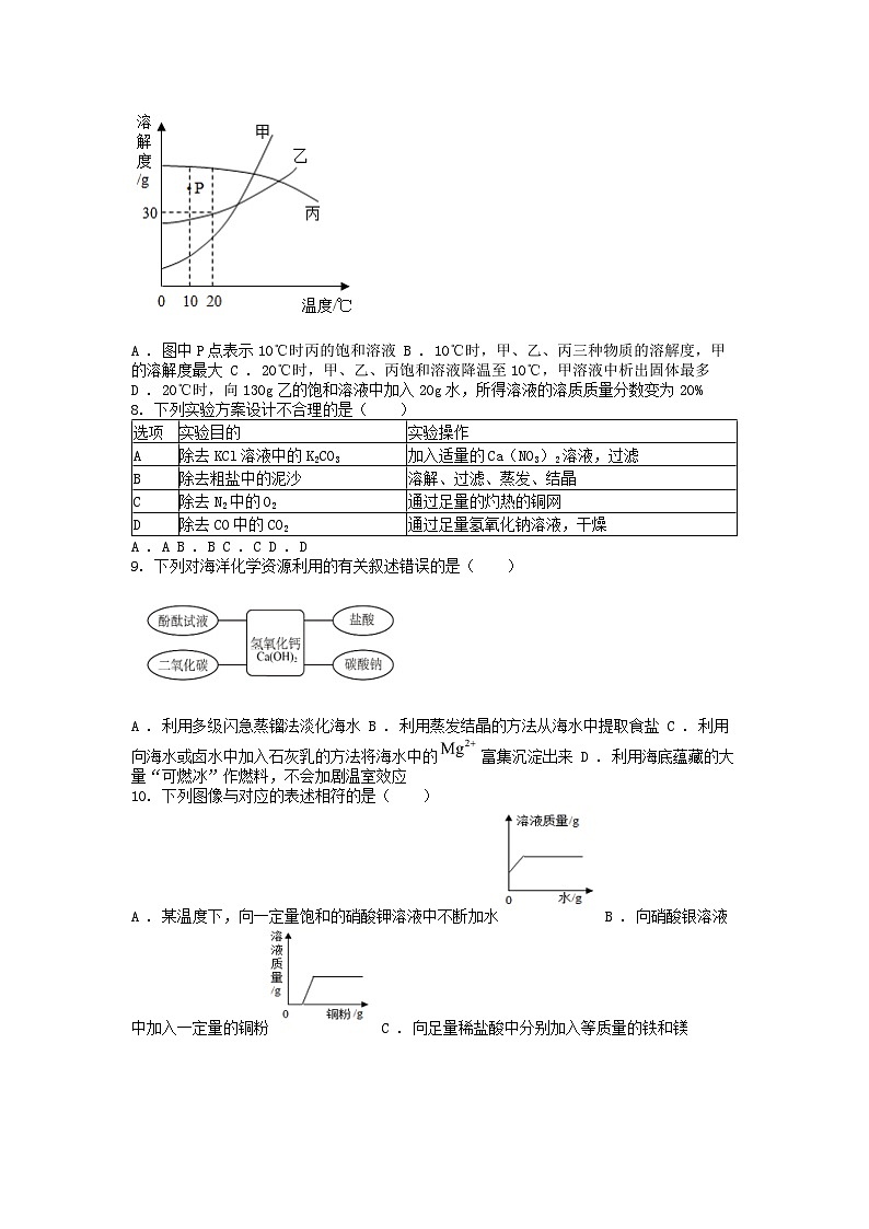 [化学]江苏省宿迁市沭阳县市区2023-2024学年九年级下学期化学3月月考联考试题第2页