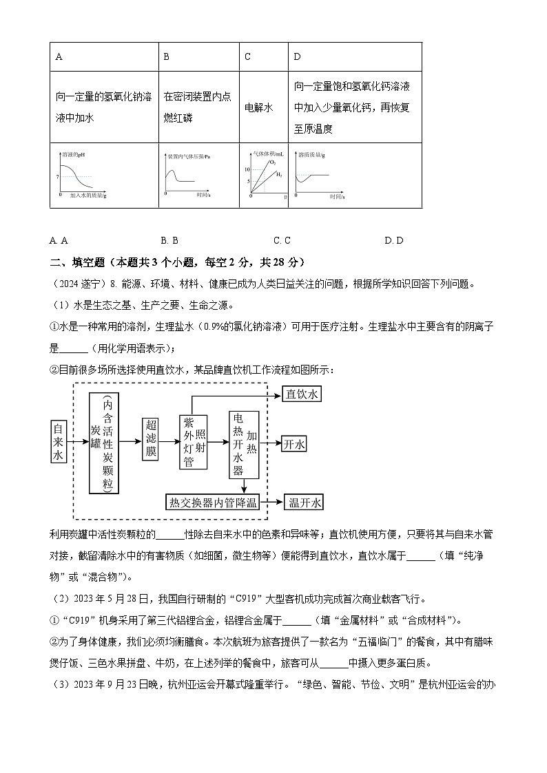 2024年四川省遂宁市中考化学真题（含解析）03