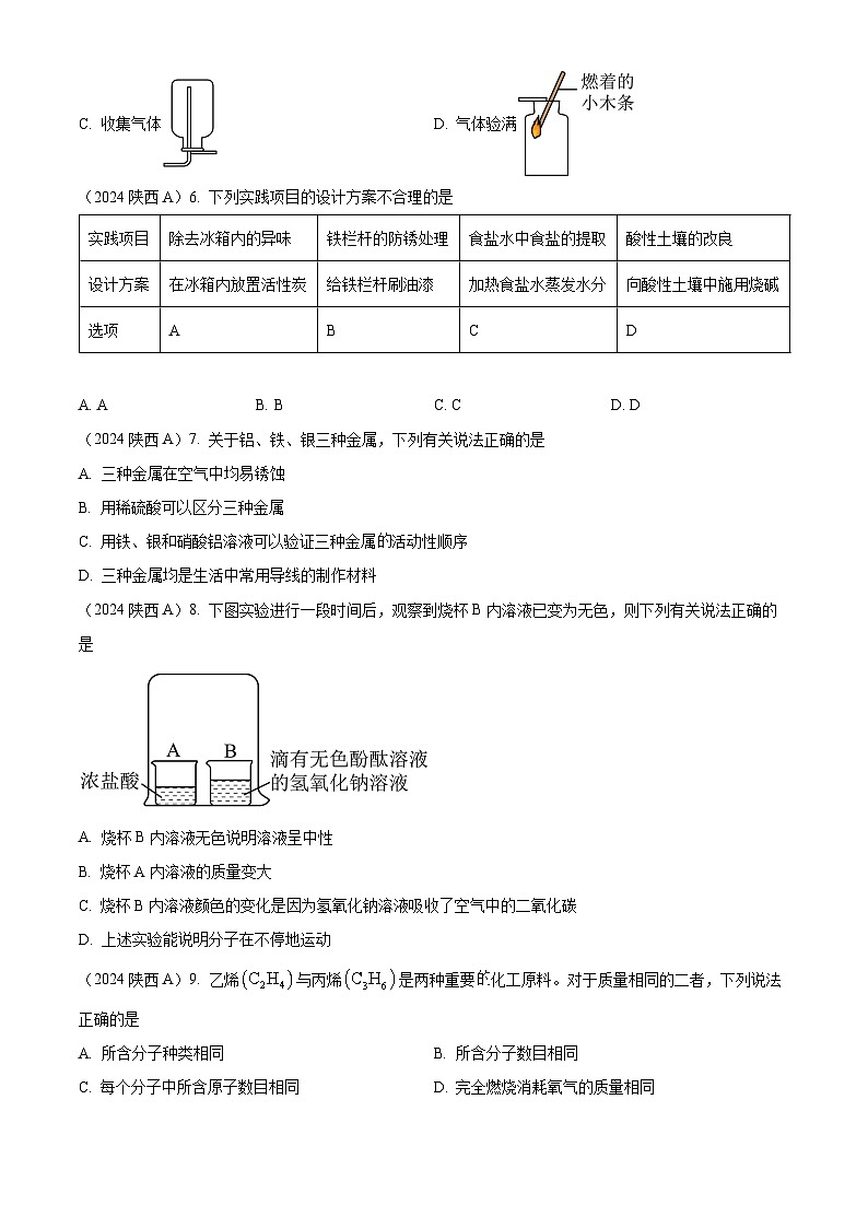 2024年陕西省中考化学真题（A卷）02