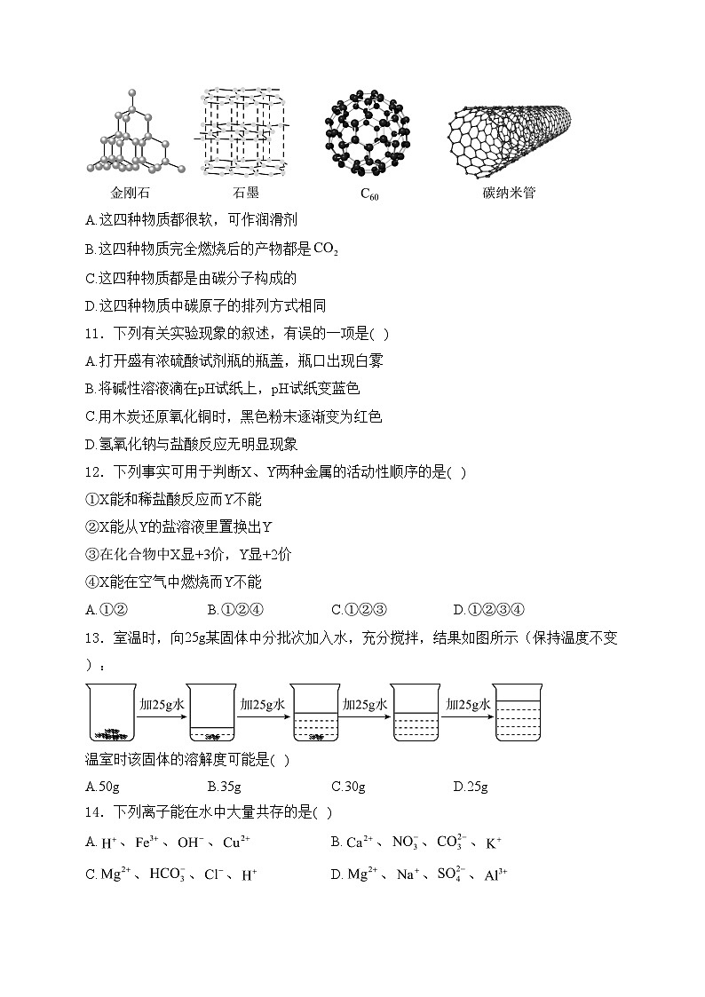 山东省临沂市2024年初中学业水平考试模拟化学试卷（A）(含答案)第3页