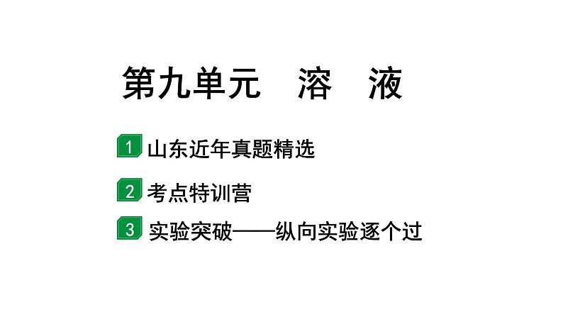 2024山东中考化学一轮复习 中考考点研究 第九单元 溶液（课件）第1页