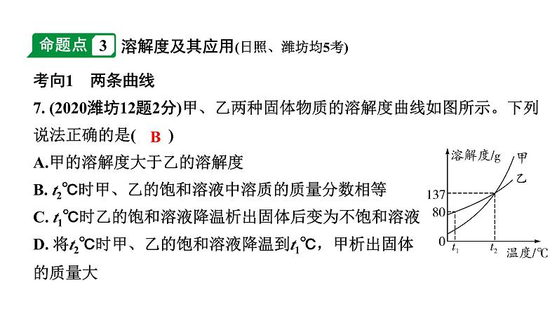 2024山东中考化学一轮复习 中考考点研究 第九单元 溶液（课件）第7页