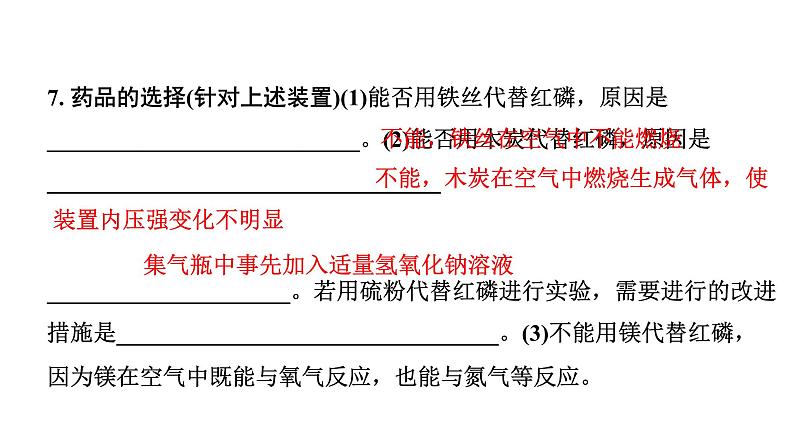 2024上海中考化学二轮专题突破 第2讲  空气中氧气体积分数的测定（课件）第5页