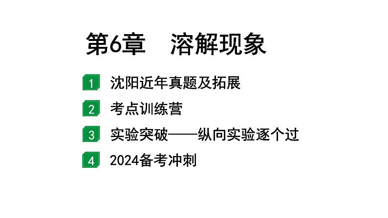 2024沈阳中考化学二轮专题突破 第6章  溶解现象（课件）第1页