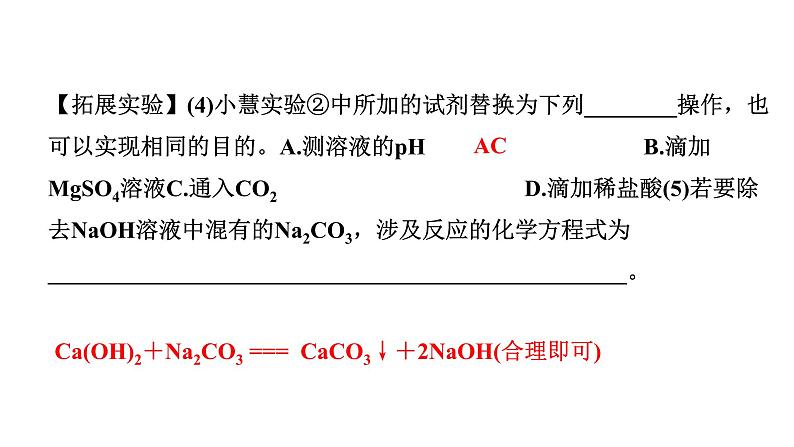 2024沈阳中考化学二轮专题突破 微专题 氢氧化钠、氢氧化钙变质的探究（课件）第8页