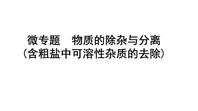 2024沈阳中考化学二轮专题突破 微专题 物质的除杂与分离（含粗盐中可溶性杂质的去除）（课件）01