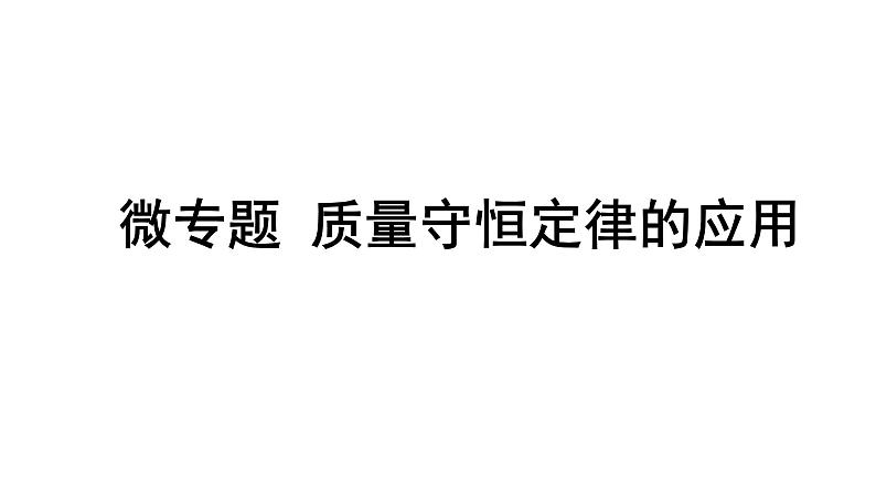 2024沈阳中考化学二轮专题突破 微专题 质量守恒定律的应用（课件）第1页