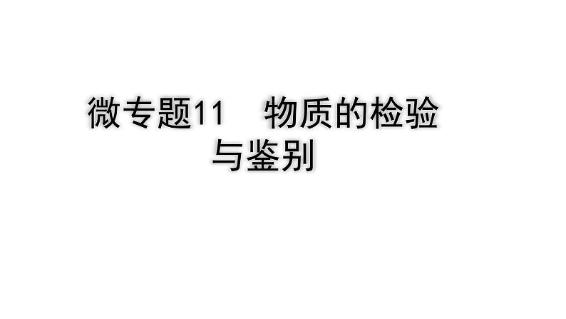 2024四川中考化学二轮复习 微专题11 物质的检验与鉴别（课件）第1页