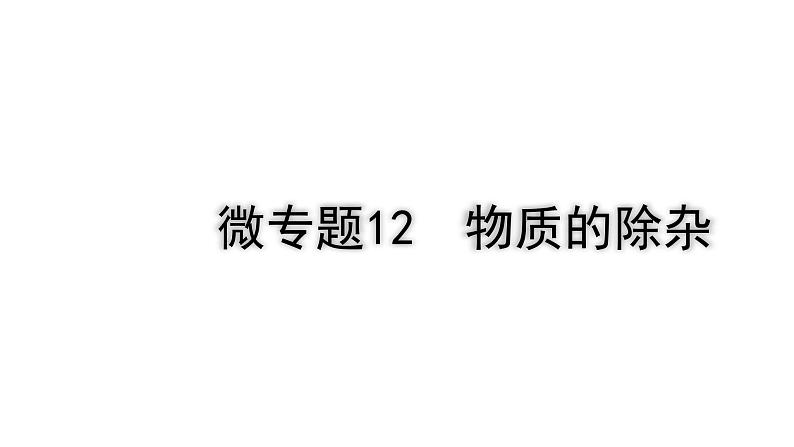 2024四川中考化学二轮复习 微专题12 物质的除杂（课件）第1页