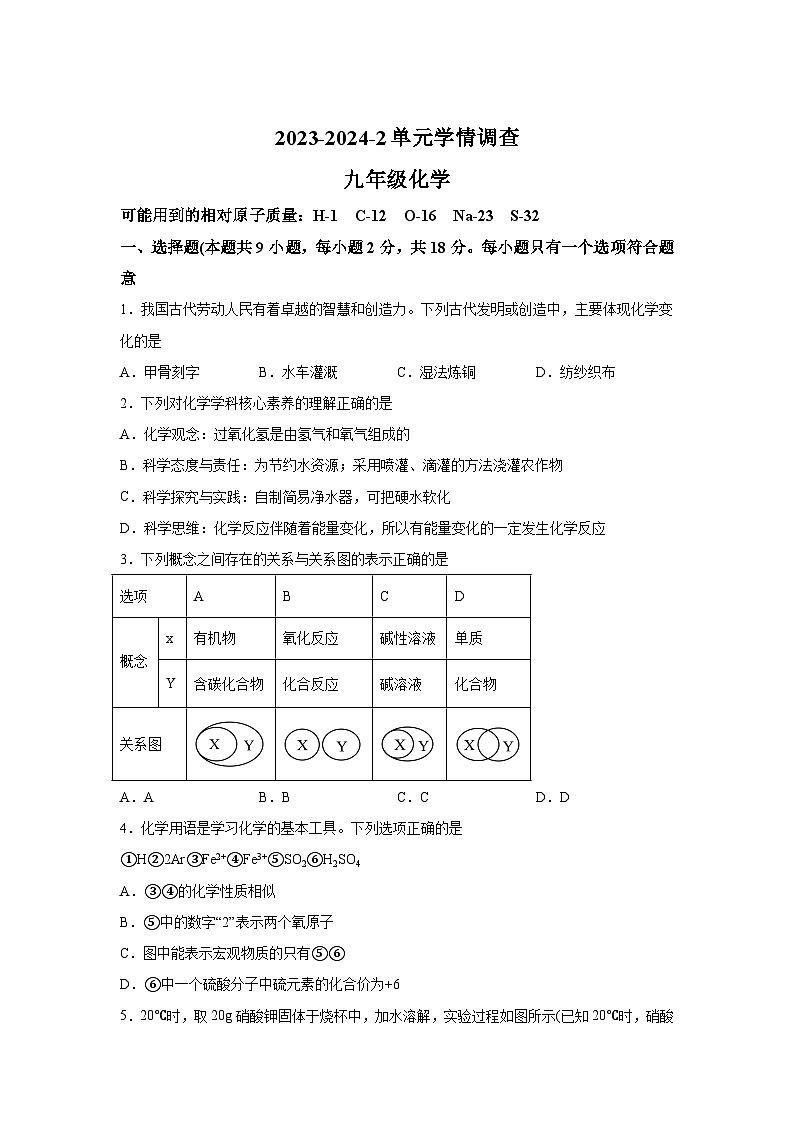 2024年陕西省西安市滨河学校中考九年级模拟考试化学试卷（解析版）01