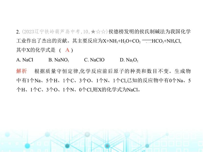 沪教版初中九年级化学上册第4章认识化学反应素养基础测试卷课件第3页