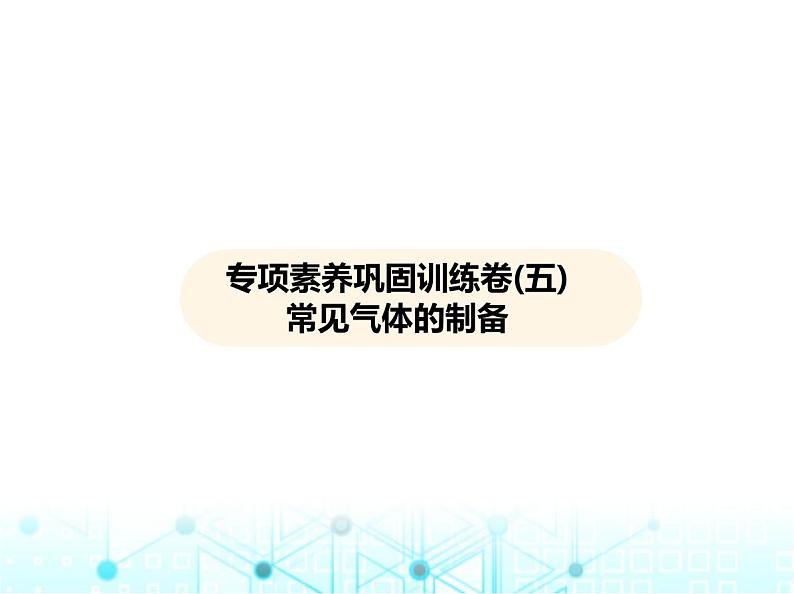 沪教版初中九年级化学上册专项素养巩固训练卷(五)常见气体的制备课件第1页