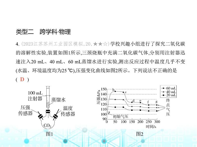 沪教版初中九年级化学上册专项素养巩固训练卷(八)跨学科试题课件第6页