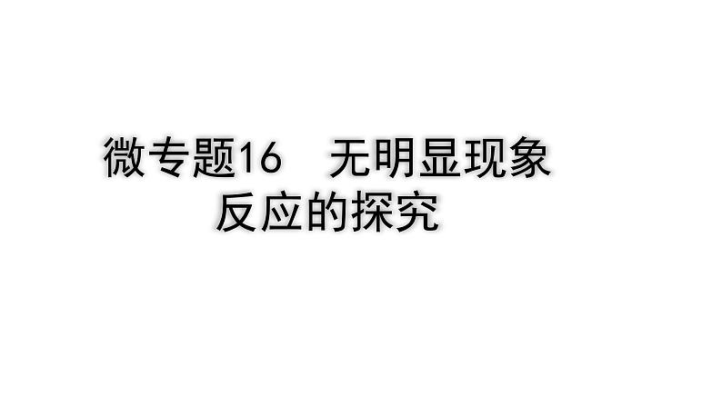 2024四川中考化学二轮复习微专题16 无明显现象反应的探究（课件）第1页