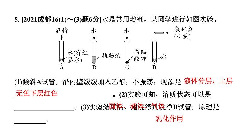 2024四川中考化学一轮复习 第九单元 溶液（课件）05