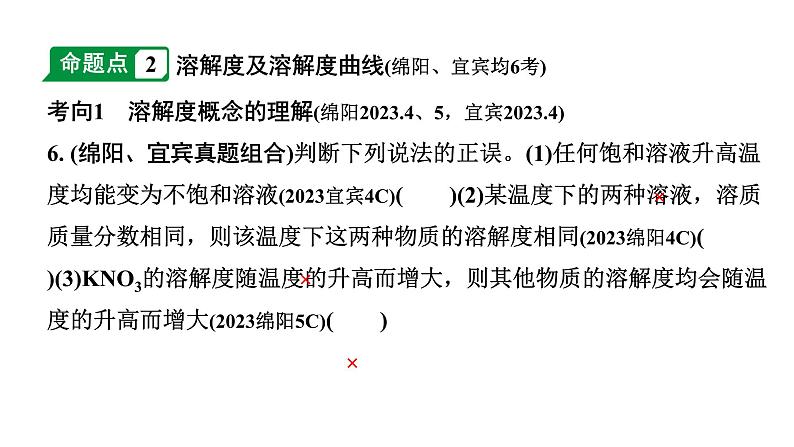 2024四川中考化学一轮复习 第九单元 溶液（课件）06