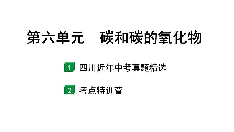 2024四川中考化学一轮复习 第六单元 碳和碳的氧化物（课件）第1页